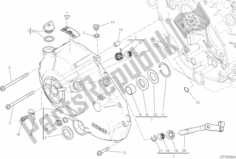 All parts for the Clutch Cover of the Ducati Monster 797 Plus 2019